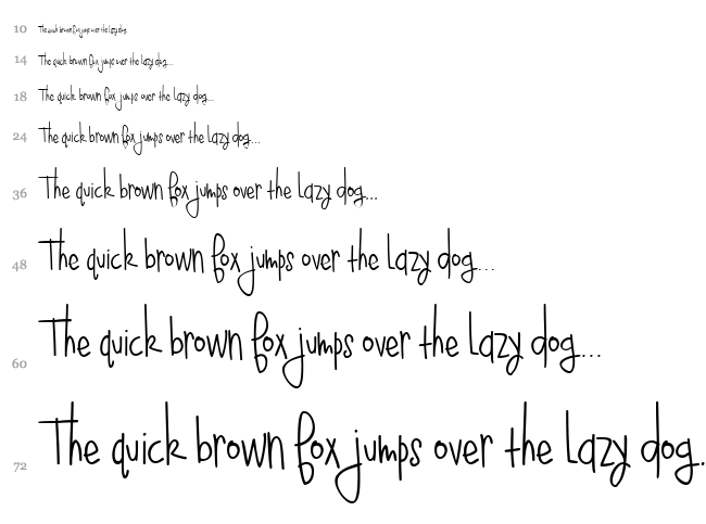 Blueberry Oatmeal font waterfall